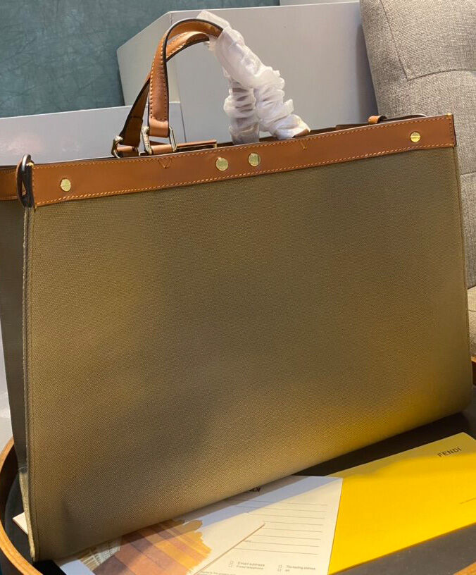 Fendi Peekaboo X Tote Bag 8BH374 Coffee